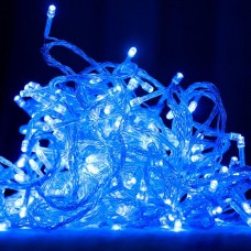 Гірлянда Нитка LED 300 Блакитний прозорий провід