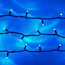 Гирлянда Нить String LED 100 Синий чёрный провод