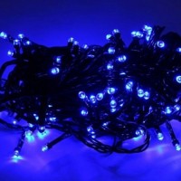Гирлянда Нить String LED 200 Голубой черный провод