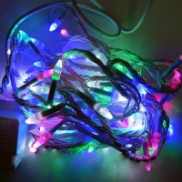Гірлянда Нитка Конус-Рис LED 100 Мультиколір білий провід