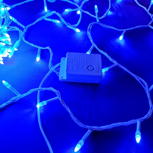 Гирлянда Нить Конус-рис LED 200 Синий белый провод