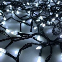 Гирлянда Нить Конус-рис LED 100 Холодный Белый чёрный провод