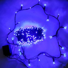 Гирлянда Нить Конус-рис LED 300 Синий чёрный провод