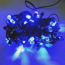 Гирлянда Нить Кристалл LED 100 Синий чёрный провод