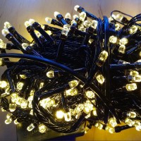 Гірлянда Нитка Кристал LED 500 Теплий Білий чорний провід