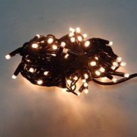 Гірлянда Вулична Нитка LED 100 Теплий Білий чорний провід