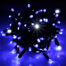 Гирлянда уличная Нить LED 100 Flash синий, чёрный провод